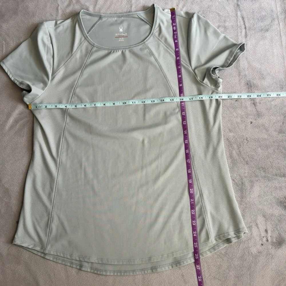 Spyder Active Women's Sage Green Short Sleeve Athletic T Shirt Top XL